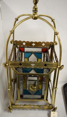 Lot 467 - A Gothic style brass lantern