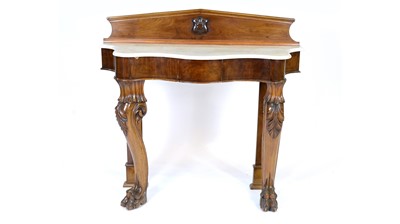 Lot 1307 - A Victorian mahogany console table.