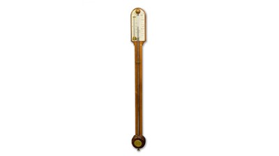 Lot 1194 - J. Howitt, Newark: a Victorian rosewood exposed tube thermometer.