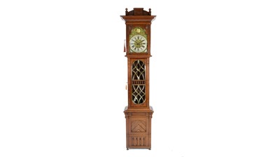 Lot 1177 - A German/Austrian walnut longcase clock.