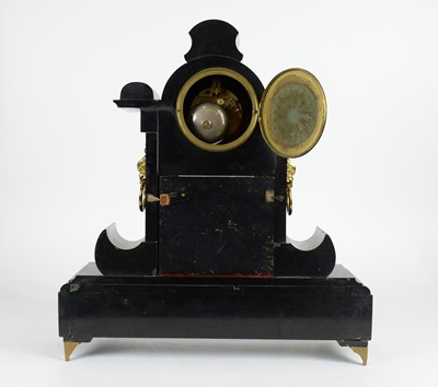 Lot 1141 - Japy Freres: a French black marble mantel clock.