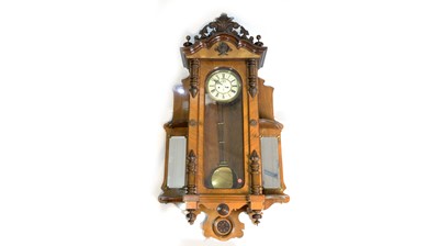 Lot 1162 - Gustav Becker: a large and impressive walnut Vienna wall clock.