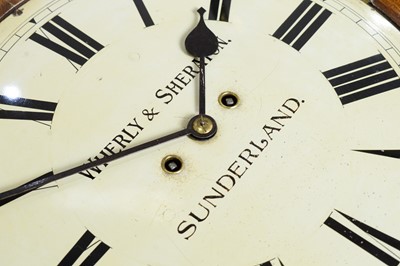 Lot 1163 - Wherly and Sheraton, Sunderland: a Victorian oak wall clock