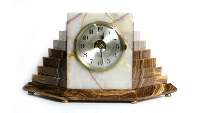 Lot 1152 - Bulle: a 1930's Art Deco marble mantel clock.