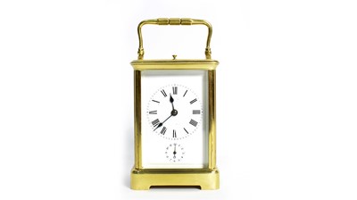 Lot 1156 - R. & C. (probably Richard & Cie): a late 19th C repeating carriage alarm clock.