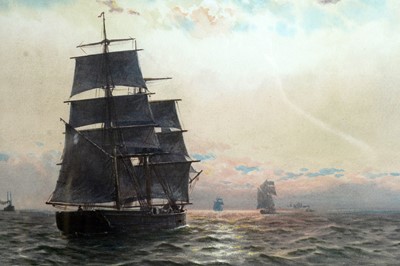 Lot 814 - William Thomas Nichol Boyce - Sailing ships off a headland | watercolour