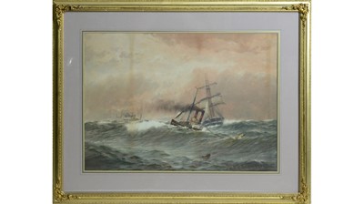 Lot 816 - William Thomas Nichol Boyce - Navigating Rough Tides | watercolour