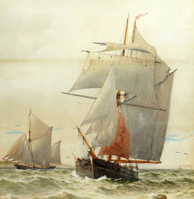 Lot 817 - William Thomas Nichol Boyce - Ships and Gulls | watercolour