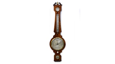 Lot 1196 - A. Pastorelli, Hatton Garden: a mid 19th C mahogany wheel barometer.