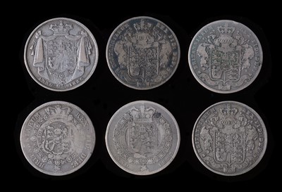Lot 134 - Six early 19th Century Halfcrowns