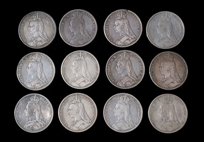 Lot 136 - Victoria (1837-1901), twelve Crowns