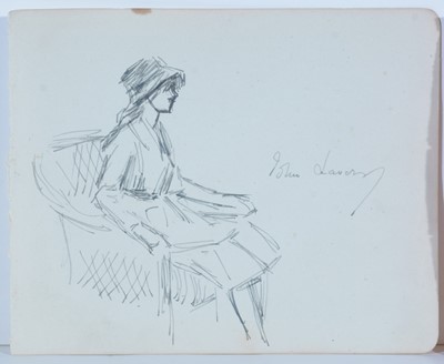 Lot 31 - John Lavery and Lewis Baumer - Caricatures of a Lady | pen and ink cartoons