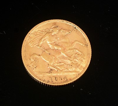 Lot 170 - A George V gold half sovereign, 1914.