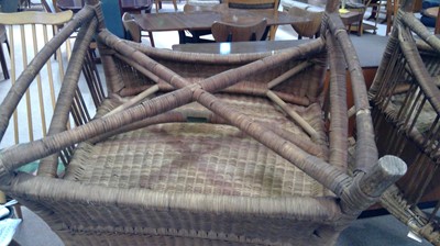 Lot 385 - Dryad Furniture: a pair of wicker armchairs.