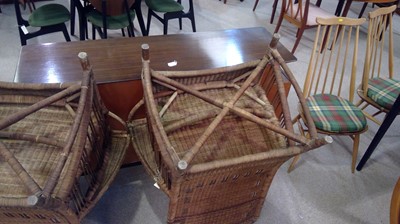 Lot 385 - Dryad Furniture: a pair of wicker armchairs.