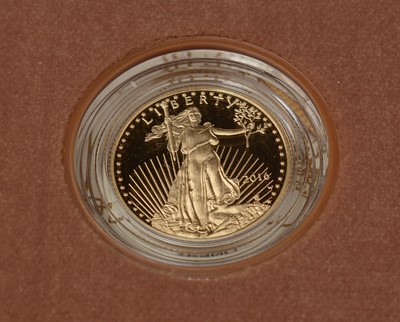 Lot 158 - A gold American Eagle one-quarter ounce proof coin