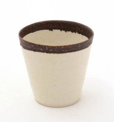 Lot 421 - Lucy Rie small bucket shaped cup.