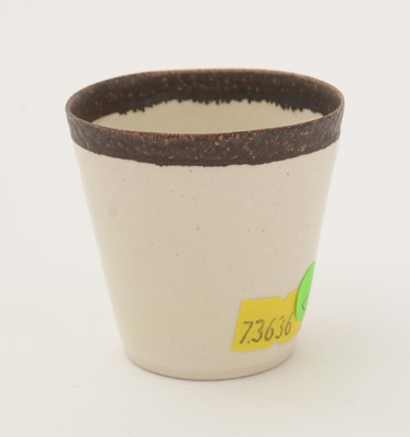 Lot 421 - Lucy Rie small bucket shaped cup.