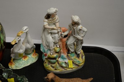 Lot 389 - A selection of Maling items; together with a group of Staffordshire figures.
