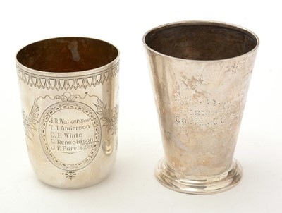 Lot 231 - Two silver beaker cups.