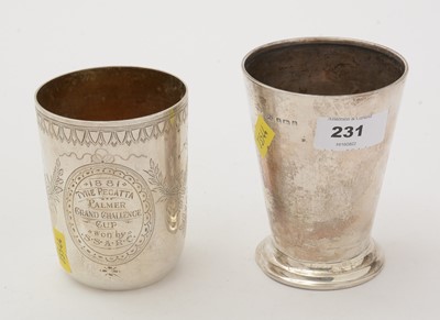Lot 231 - Two silver beaker cups.