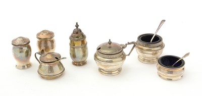 Lot 232 - A selection of silver condiments