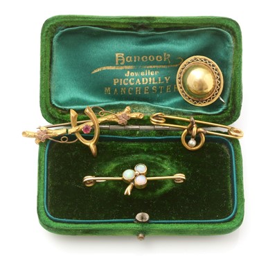 Lot 160 - Four Victorian or Edwardian brooches.