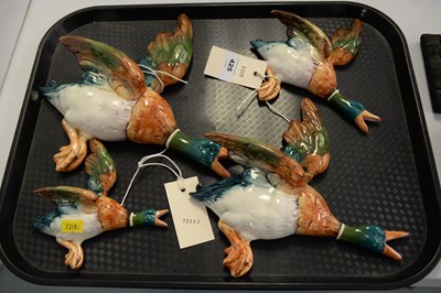 Lot 425 - A graduated set of four Beswick duck wall plaques
