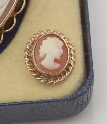 Lot 272 - Carved shell cameo jewellery