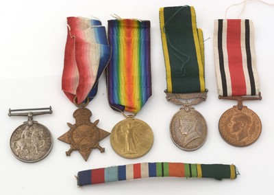 Lot 284 - A First World War medal group and others
