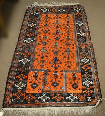 Lot 95 - Two Baluch prayer rugs and a Baluch carpet.