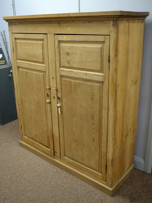 Lot 65 - A stripped pine floor standing cupboard