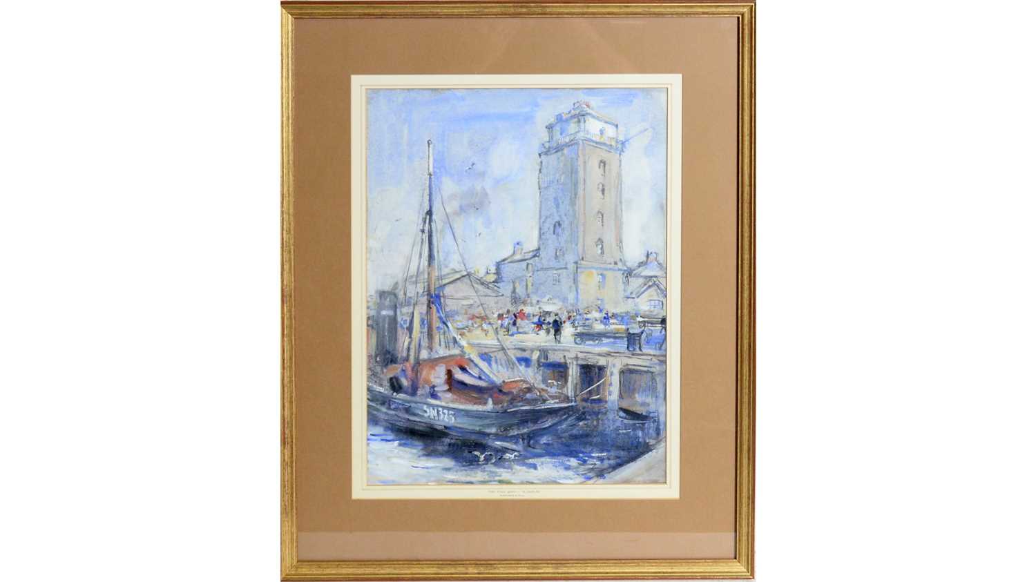 Lot 819 - Rowland Henry Hill - The Fish Quay, North Shields | watercolour