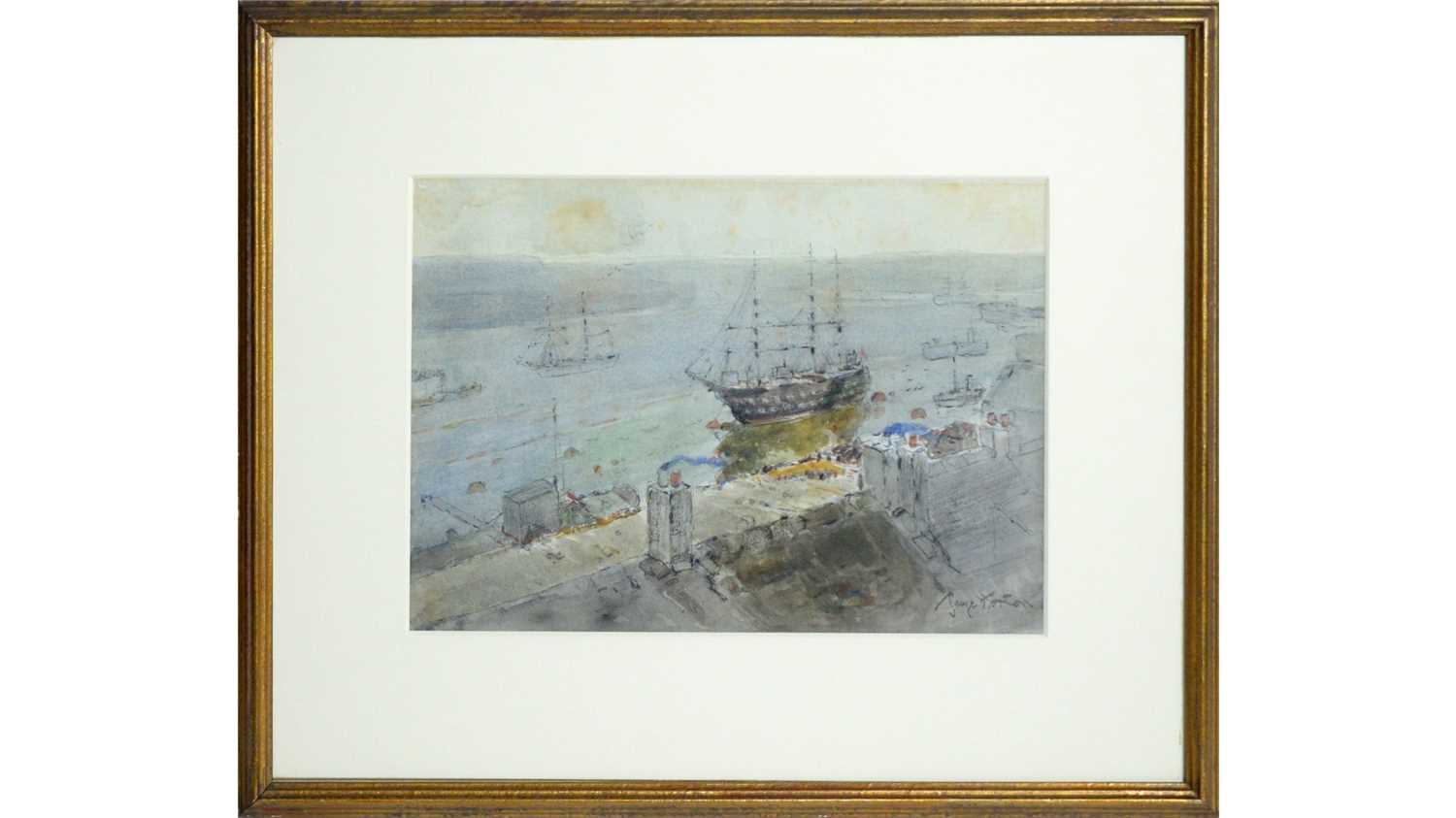 Lot 27 - George Edward Horton - At the Shipyard | watercolour