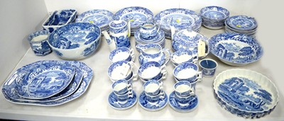 Lot 379 - An extensive Spode Italian pattern dinner ware; together with two blue and white planters.