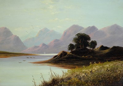 Lot 105 - Charles Leslie - Tranquil Highland Landscape View | oil