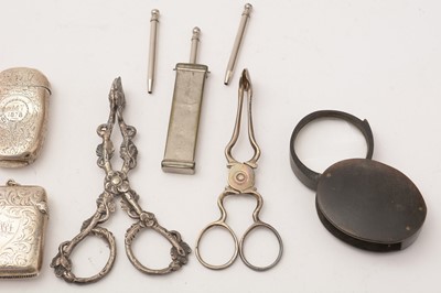 Lot 138 - A selection of sugar nips and other objects of vertu