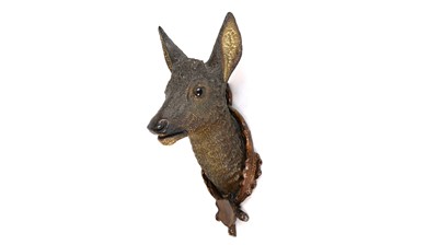 Lot 744 - Late 19th Century Austrian cold painted terracotta deer head