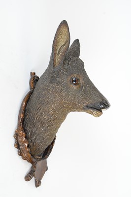 Lot 744 - Late 19th Century Austrian cold painted terracotta deer head