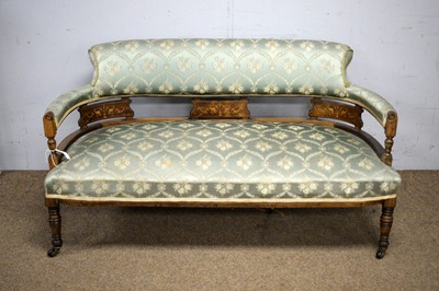 Lot 28 - A late Victorian inlaid rosewood salon settee