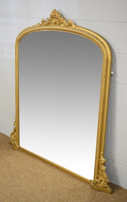 Lot 64 - A late Victorian gilt over mantel mirror