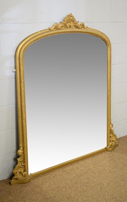 Lot 64 - A late Victorian gilt over mantel mirror
