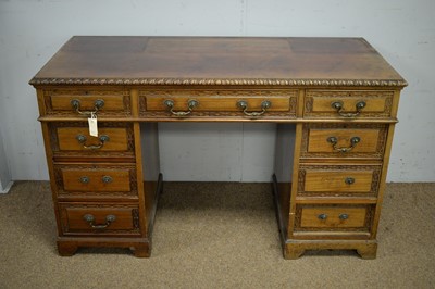 Lot 69 - A late Victorian carved mahogany desk