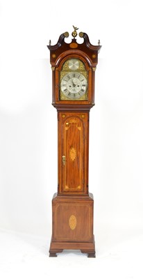 Lot 1210 - William Bell, North Shields: a handsome inlaid mahogany longcase clock.