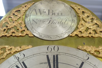 Lot 1210 - William Bell, North Shields: a handsome inlaid mahogany longcase clock.