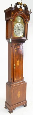 Lot 1210 - William Bell, North Shields: a handsome inlaid mahogany longcase clock.
