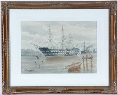 Lot 44 - John Davison Liddell - Ships in a North East Port | watercolour