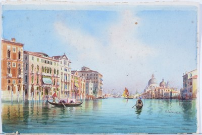 Lot 26 - Umberto Ongania - Luminous Venetian View | watercolour