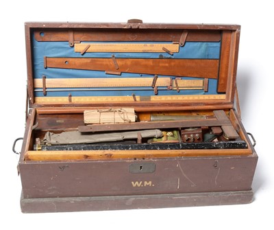 Lot 517 - An early 20th Century cartographer's chest belonging to William Mills