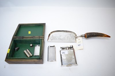 Lot 351 - A selection of lighters; and a crumb scoop.